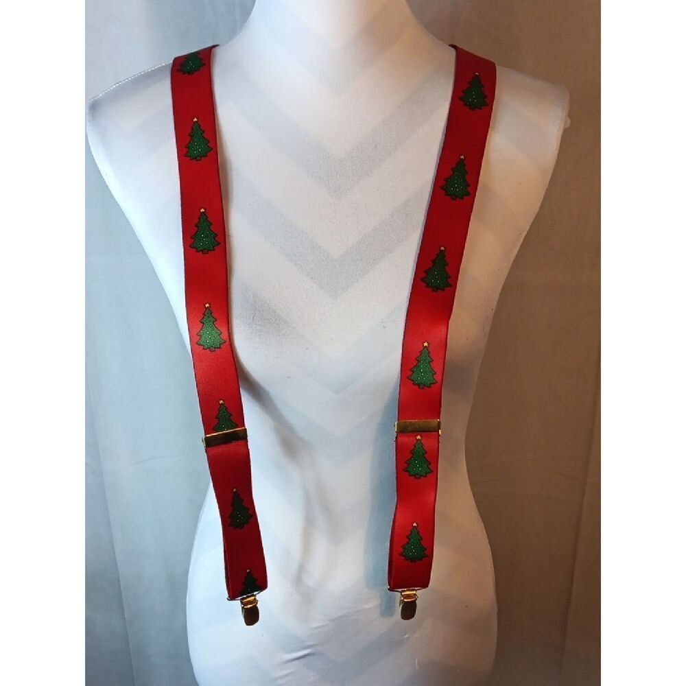 Red Christmas Tree Suspenders